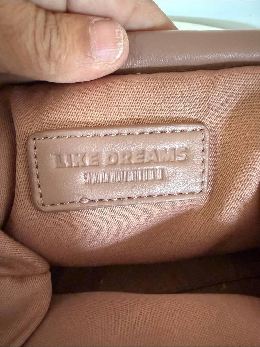 Like Dreams Bottega Inspired Mini Pouch Shoulder  Crossbody Clutch bag Blush Tan